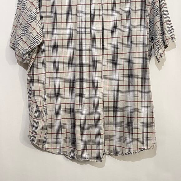 Woolrich Button Down Shirt Mens 2XL Mallard Duck Embroidery Beige Plaid Pocket - Picture 6 of 9